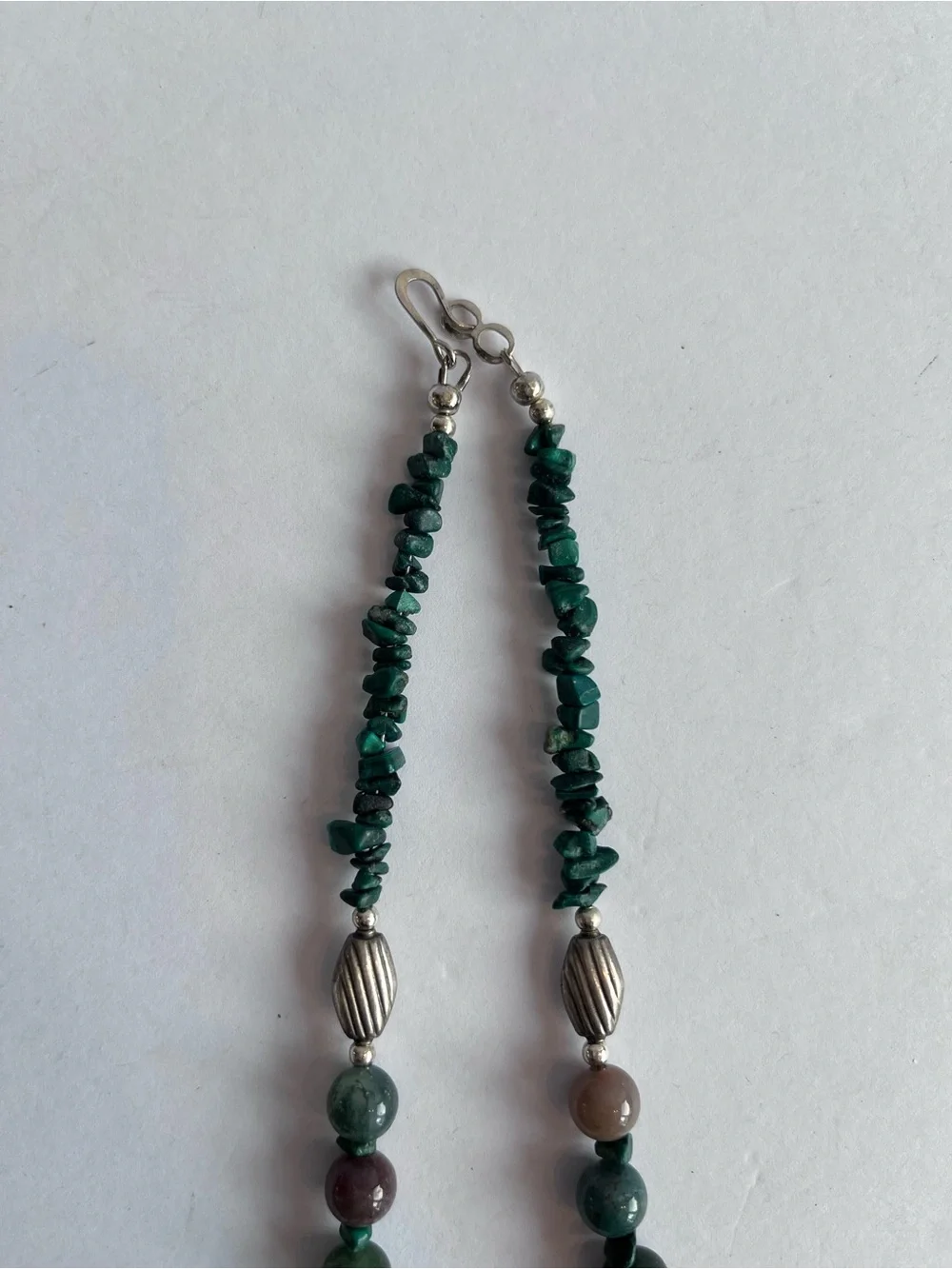 Green Stone Chunky Statement Necklace Vintage Estate Sale Jewelry